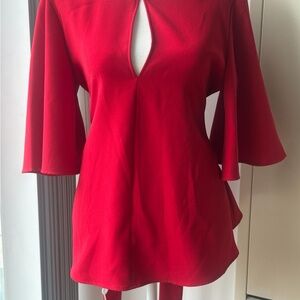Zara Scarlet Keyhole Blouse